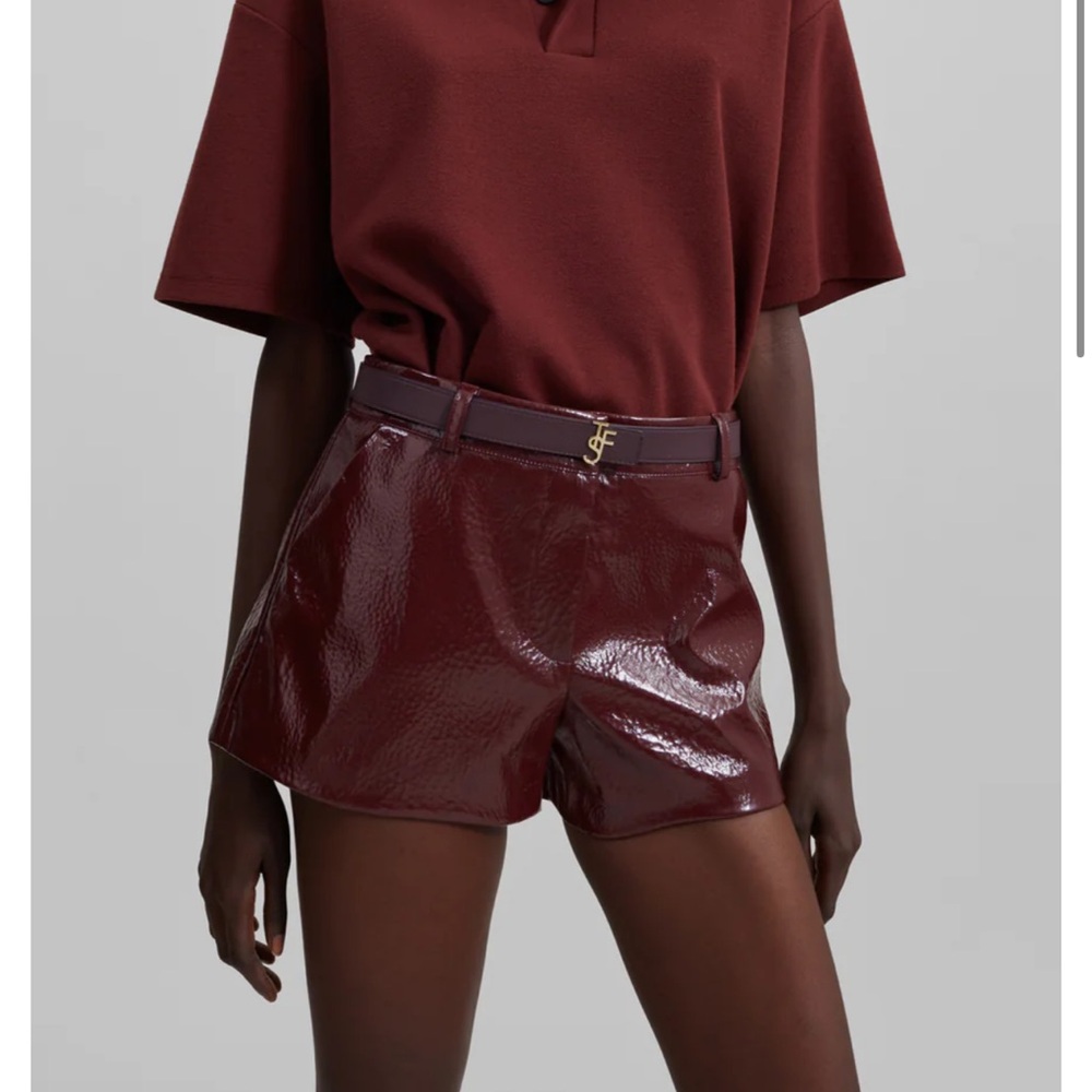 The Frankie shop Kate faux leather mini Shorts